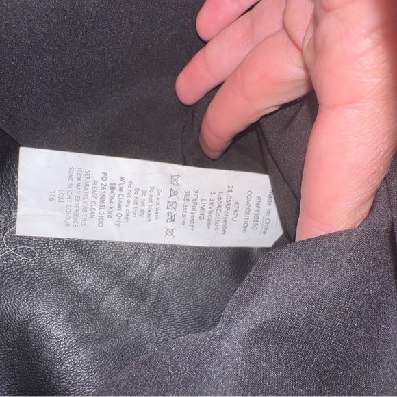 Black Faux Leather Skirt with silver Buckles - Picture 5 of 6